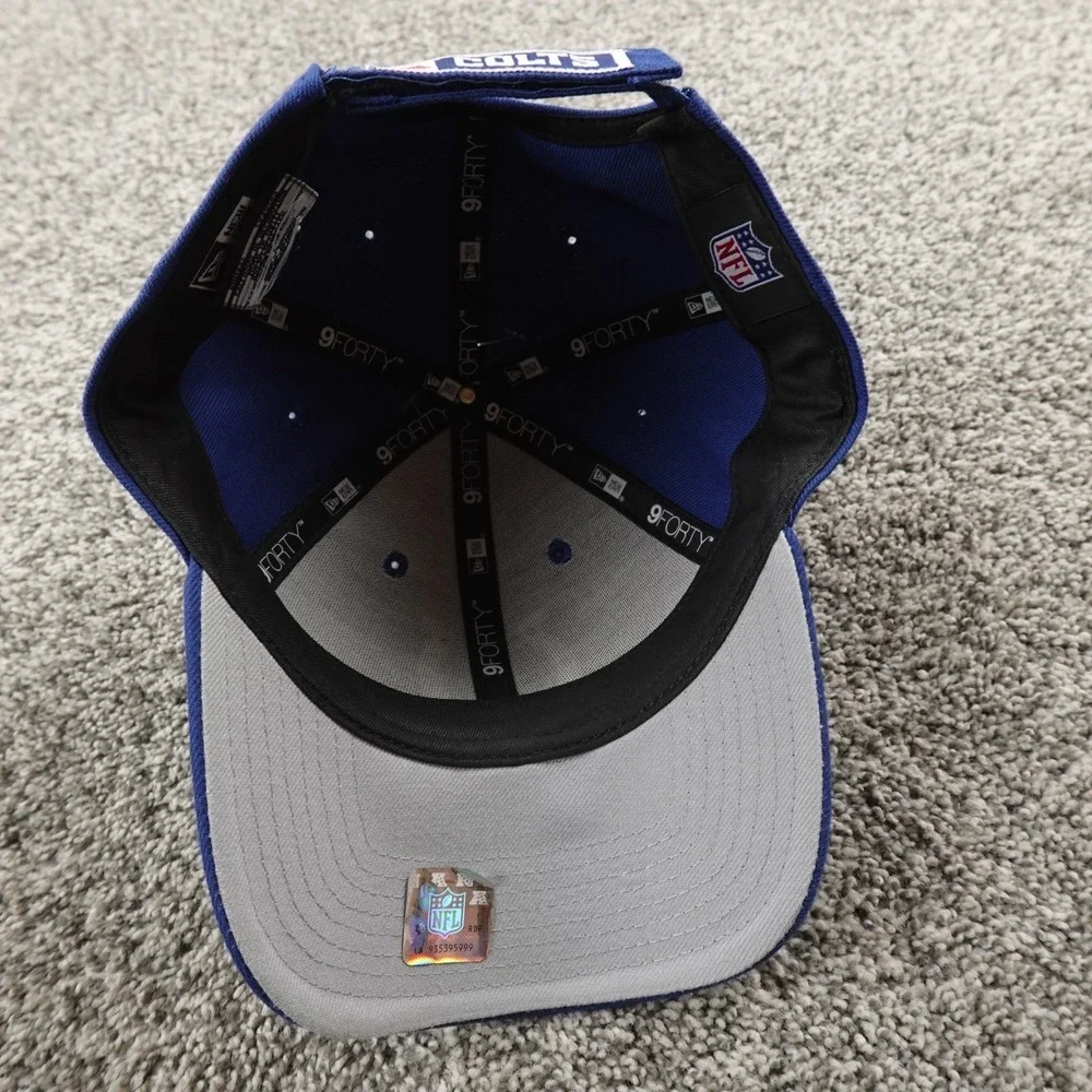 NEW Indianapolis Colts‎ Hat Cap Strap Back Blue Logo NFL Football New Era Mens